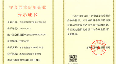 喜报丨热烈祝贺开云在线开户环保荣获“守合同重信用”企业荣誉称号